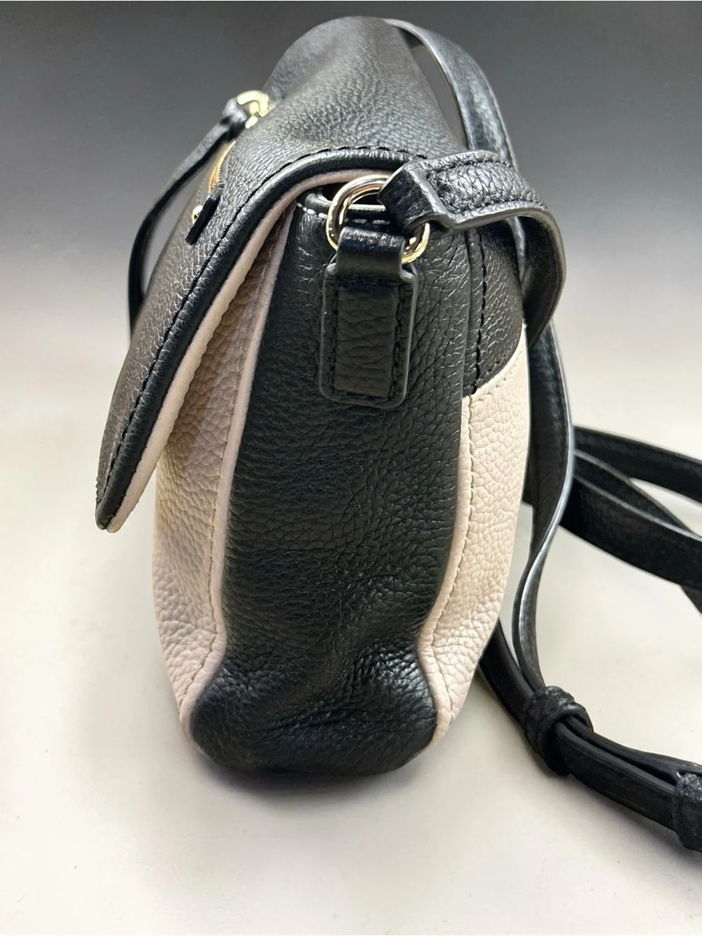 Kate Spade Cobble Hill Mini Toddy Leather Crossbody Bag Black/Cream